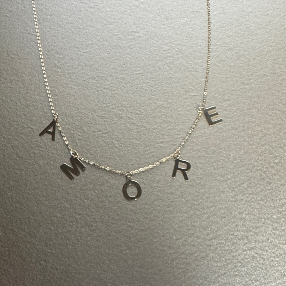 14kt yellow gold “AMORE” necklace